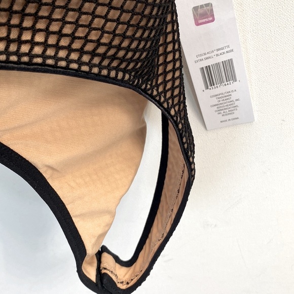 COSMOPOLITAN x Dress the Population Brigette Plunging Halter Bodysuit, Sz S, NWT - Picture 6 of 11